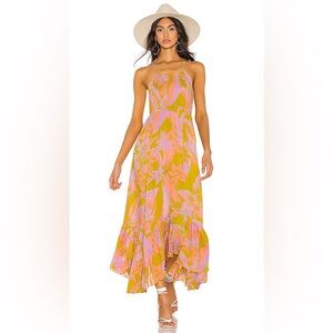 Free People Heat Wave Printed Maxi slip Dress size large